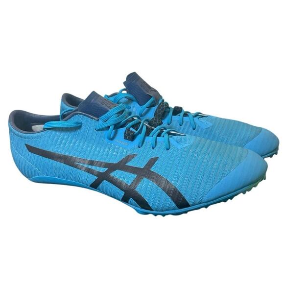 ASICS SONICSPRINTSHOES TRACK FIELD SPIKES ElLITE 2 MEN SZ 12 DIGITAL AQUA BLUE - Picture 2 of 16